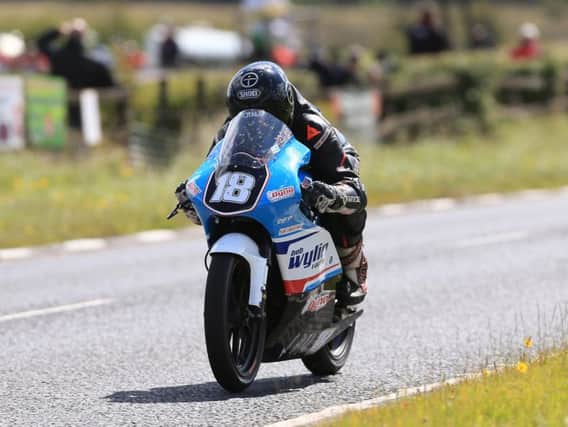 Christian Elkin claimed pole in the Ultra-Lightweight class at Dundrod on Bob Wylie's Moto3 Honda.