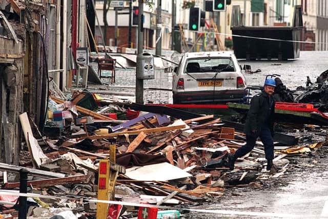 Devastation caused by the Omagh bomb 20 years ago