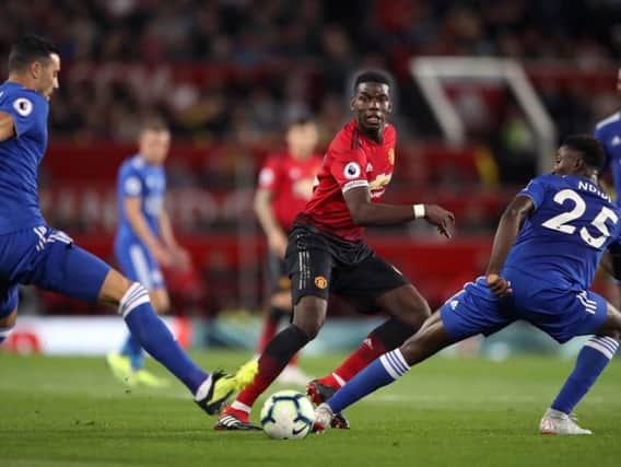 Manchester United midfielder Paul Pogba scored the opener from the penalty spot in his side's 2-1 win over Leicester City. Photo: PA