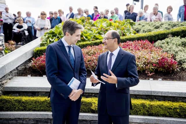 Irish Minister for Health Simon Harris (left) and Minister of State of Northern Ireland Shailesh Vara at the 20th anniversary service. Photo: Liam McBurney/PA Wire