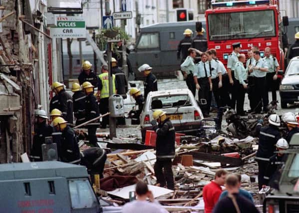 In 1998 they Real IRA murderers assembled a bomb, drove it for miles to a market town on a Saturday afternoon and gave an inaccurate warning, resulting in the massacre of 29 people including a woman pregnant with twins. Photo: Paul McErlane/PA Wire