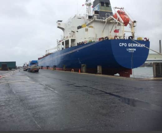 One of the largest vessels ever to dock at Larne.