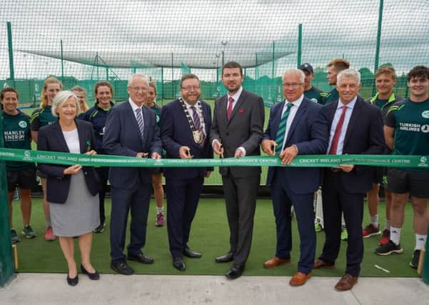 At the official opening of Phase One of the Cricket Ireland High Performance Centre in Dublin. Pic by Conor Mulhern.