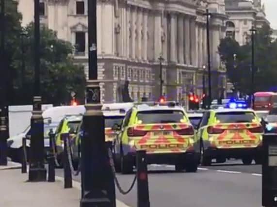 Police at the scene in Westminster. Photo: Ewelina U Ochab/Twitter/PA Wire