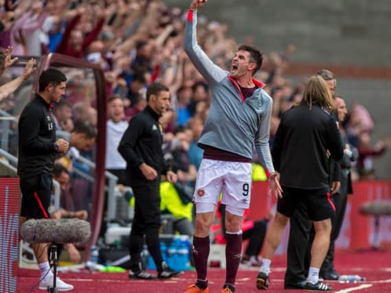 Kyle Lafferty netted Hearts' winner against Celtic at the weekend.