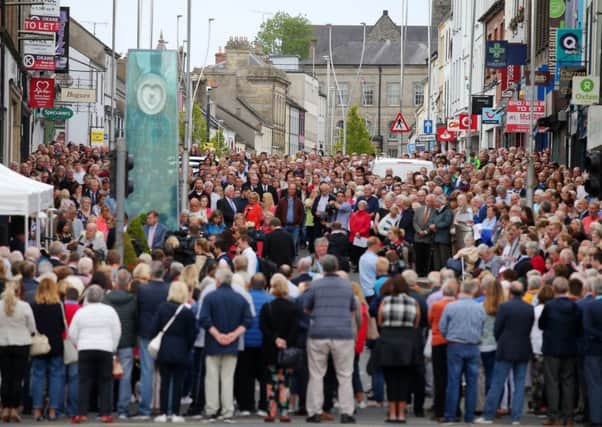 15th August 2018. 
Omagh bomb 20th anniversary remembrance ceremony. 
Picture: Jonathan Porter/PressEye.com