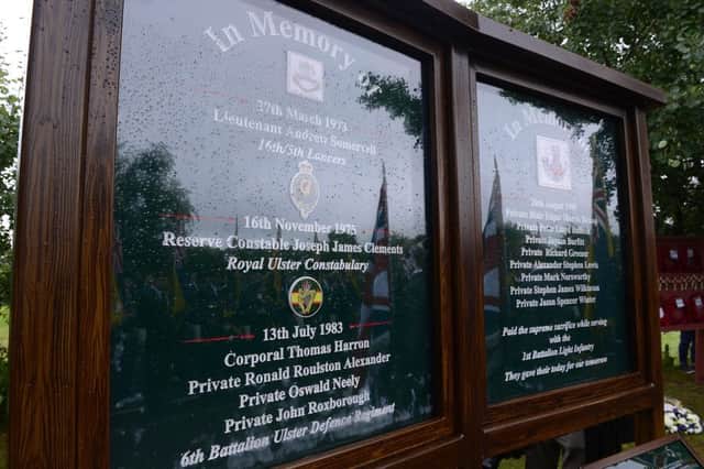 The new Ballygawley bomb memorial was unveiled during a 30th anniversary service