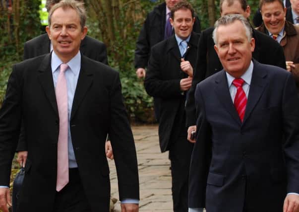 Tony Blair and his sidekick Peter Hain "gave numerous giveaways on the assumption that those who took risks for peace would stay in power," says Col Collins