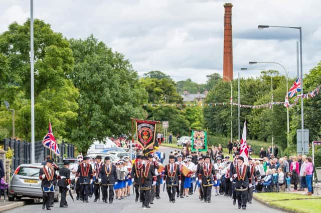 Royal Black members on parade in Castledawson during last years Last Saturday demonstrations