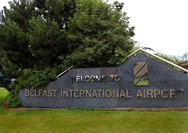 The entrance to Belfast International Airport (archive pic)