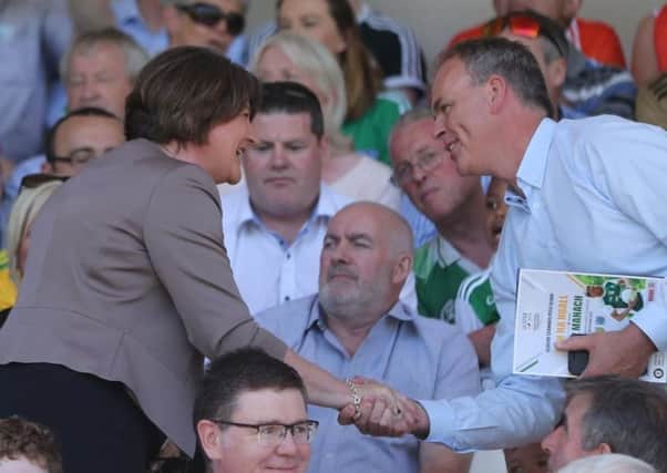 Arlene Foster, at the GAA Ulster final earlier this year, has been criticised for not going to see the pope
