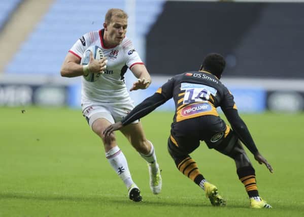 8

Will Addison fends off Christian Wade during the pre-season friendly between Wasps and Ulster Rugby at the Ricoh Arena