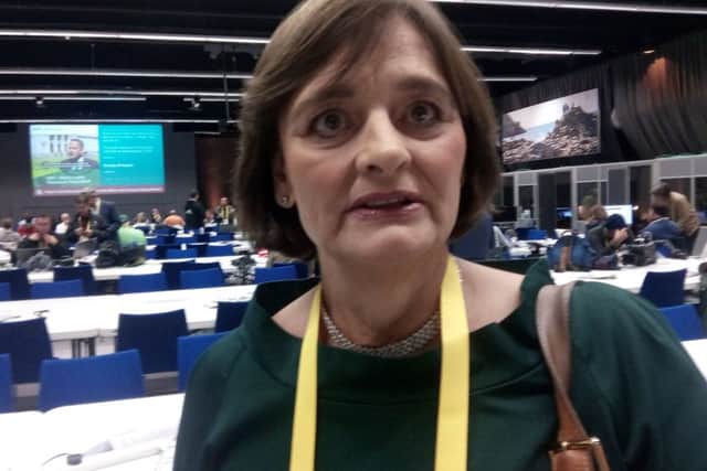 Cherie Blair, wife of the former prime mininster Tony, at Dublin Castle media centre for the papal visit on Saturday August 25 2018. Picture by Ben Lowry
