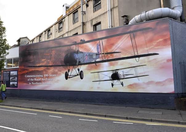 The new Northern Ireland RAF 100 Mural at the City Hospital on Belfasts Donegall Road