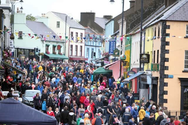 Crowds throng the streets of Ballycastle looking for bargains at the dozens of stalls