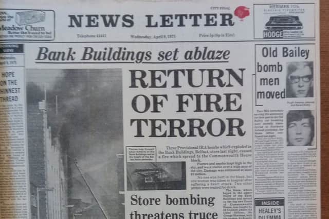 How the News Letter reported the inferno in April 1975