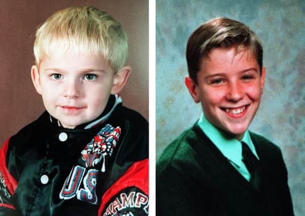 Undated file photos of the Warrington IRA bomb victims Johnathan Ball (left) and Tim Parry