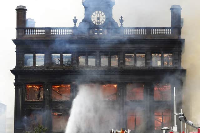 The Bank Buildings fire. Photo by Arthur Allison/Pacemaker Press