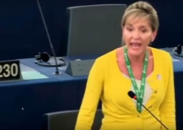 Martina Anderson MEP, who has talked of "anti-democratic actions of the ECB, IMF, and the European Commission"