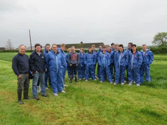 The Enniskillen group on visit to a zero grazing dairy farm in Moira.