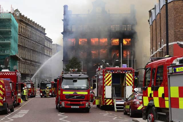 The fire at Primark in Belfast city centre. 
Photo: Arthur Allison/Pacemaker Press