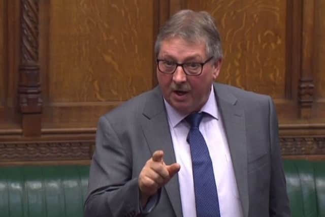 Sammy Wilson MP, seen in the House of Commons chamber earlier this year