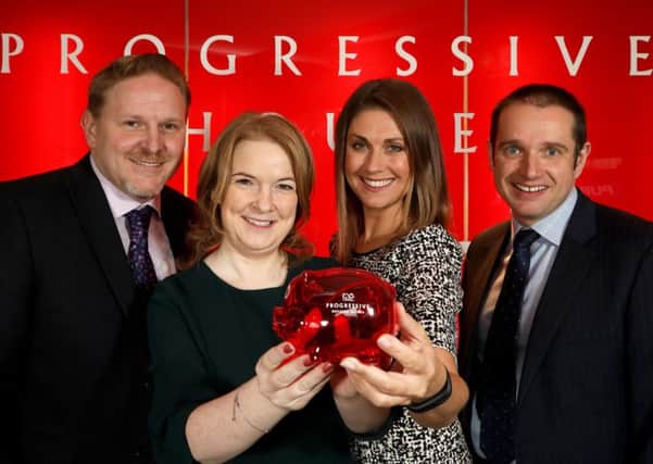 Economist Neil Gibson, left, with Progressive CEO Darina Armstrong, Sarah Travers, BBC and John French CEO of The Consumer Council