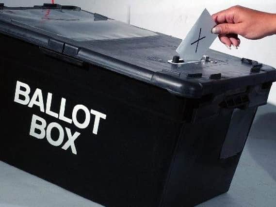 A typical ballot box
