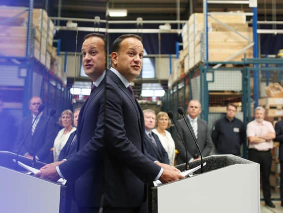 An Taoiseach Leo Varadkar, during his visit to the E+I Engineering in Burnfoot, Co Donegal to announce 90 new jobs