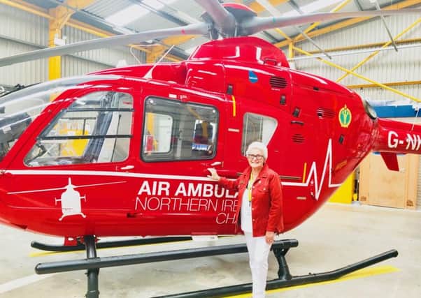 Margaret Hanvey has visited the Air Ambulance base.