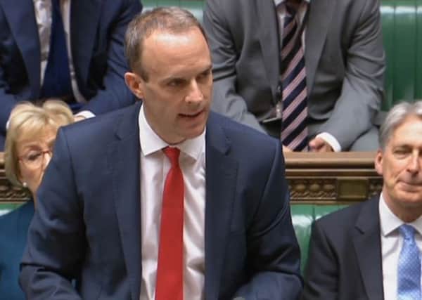 The Bexit secretary Dominic Raab. He said in the House of Commons that there would be no customs border but he made no pledge on a regulatory one