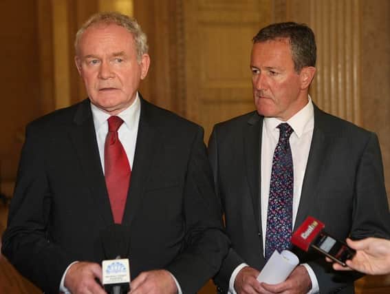 Conor Murphy and then Deputy First Minister Martin McGuinness