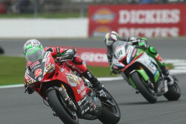 Carrick racer Glenn Irwin in action at Silverstone on the PBM Be Wiser Ducati.