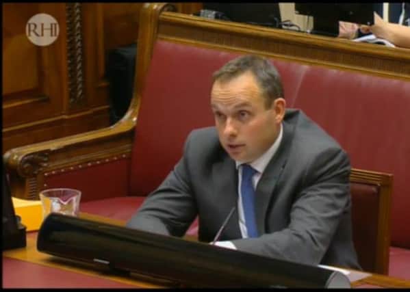 Andrew Crawford yesterday during a fifth day of testimony to the RHI Inquiry. He will return today to give more evidence.