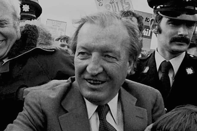 Former Taoiseach Charlie Haughey's brother, Jock, was reportedly photographed in London with leading Belfast PIRA figure Jim Kells. Finian Fallon believes they were purchasing arms for PIRA which may have been used to murder his father. Photo- Jim Yorke