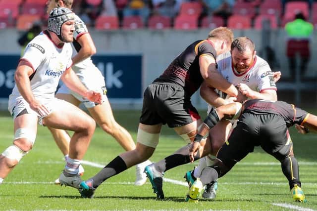 Ulster prop Andy Warwick against the Kings