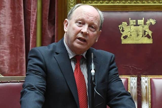 Jim Allister QC MLA hosts a memorial day to the victims of terrorist attacks in the Senate Chamber in Parliament Buildings, Stormont, in March 2017. Photo: Colm Lenaghan/Pacemaker Press