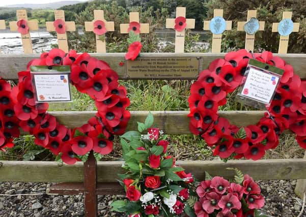 The poppy wreaths were replaced within hours of Saturdays attack