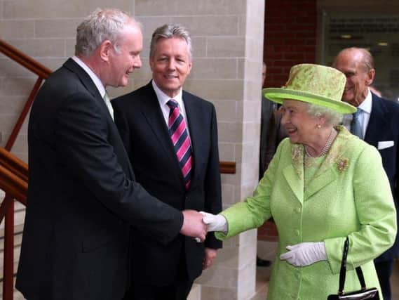 Martin McGuinness meets the Queen in Belfast