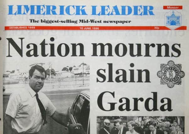 How the murder of Jerry McCabe
 featured on the Limerick Leader's front page on 10 June 1996