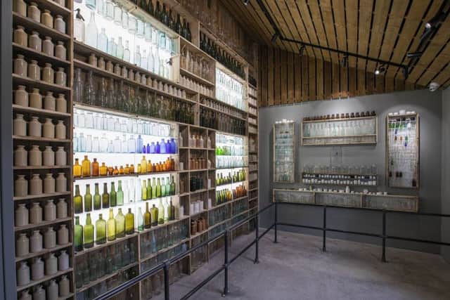 More than 2,400 bottles, of various shape, size, age and purpose have been found on the estate since renovation works began and over 1,000 of these are on display in the ticket and information office