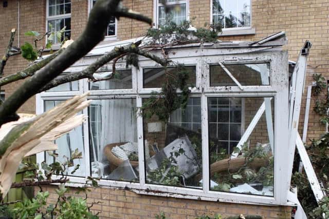 Damage to a house in Northern Ireland caused by Storm Ali. (Photo: Presseye)