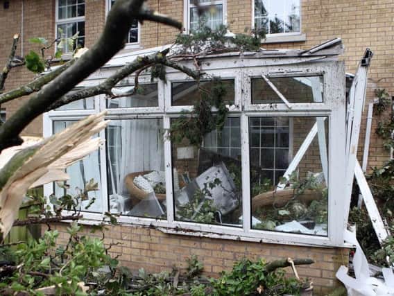 Damage to a house in Northern Ireland caused by Storm Ali. (Photo: Presseye)