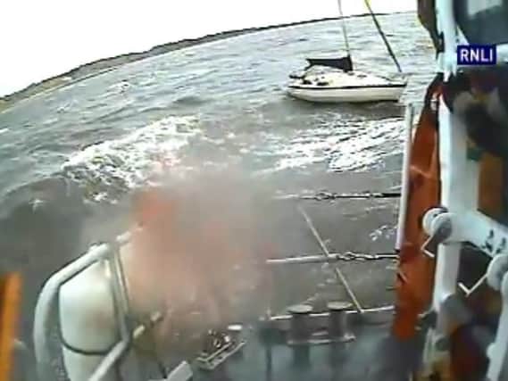 The Northern Ireland coastguard came to the rescue of three yachts during Storm Ali.