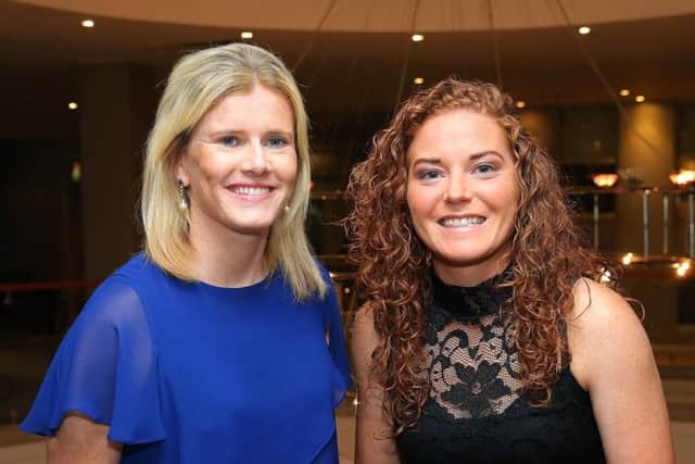 Press Eye - Belfast - Northern Ireland - 15th May 2017 - 

Northern Ireland Football Writers Awards at the Crowne Plaza, Belfast 

Julie Nelson and Marissa Callaghan

Photo by Kelvin Boyes / Press Eye.