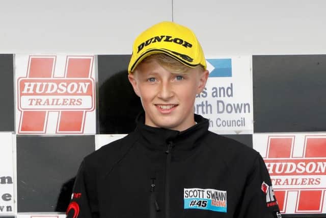 Carrickfergus Academy pupil Scott Swann is third in the British Motostar Championship Standard class with one round remaining at Brands Hatch in October.