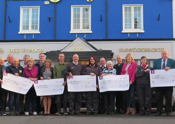 Pictured at the presentation of cheques from the proceeds of the Association of Farm Contractors in Ireland (FCI), annual charity barbecue and auction which was held on Sunday, July 15th, 2018 at Farrellys Yard, Kieran, Carnaross, Kells, Co Meath were five of the supporting members from the six recipient charities from the Meath region, with their cheques which amounted to Â¬12,000, which was raised during the event