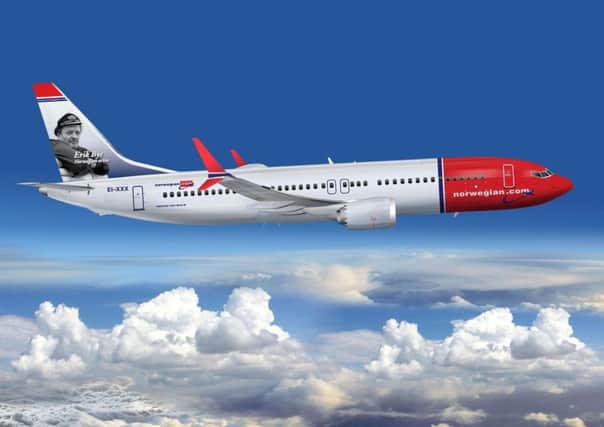 Norwegian Air Boeing 737 MAX aircraft which operate low-cost transatlantic flights from Northern Ireland. "The tragedy about Northern Ireland's botched airport provision is that Aldergrove is ideally placed as a potential transatlantic hub for an innovative service such as Norwegian"