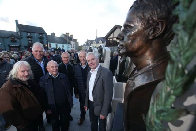 Pictured with 'Dromara Destroyers' Ian McGregor, Brian Reid, Ray McCullough and Trevor Steele are Bill Kennedy, Armoy Clerk of the Course, and former Armoy Armada member Jim Dunlop. Picture: Steven McAuley/McAuley Multimedia