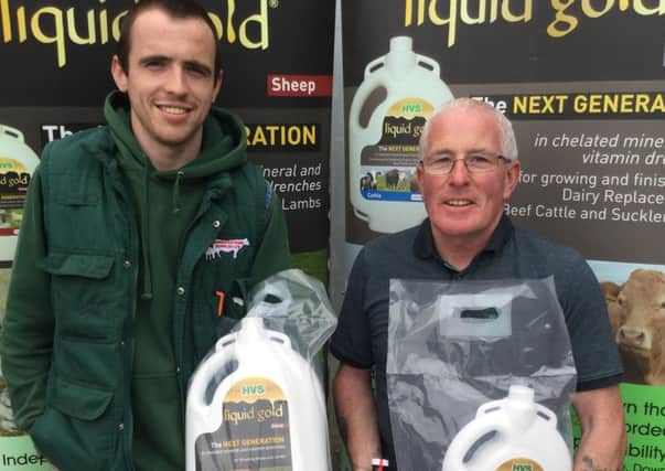 Martin Gormley (right) owner of Dungiven Farm Supplies with 
senior staff member Martin McCormick